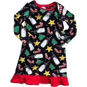 Toddler Girls Jammies for Families Christmas Holiday Fleece Sleep Gown - Sz 3T